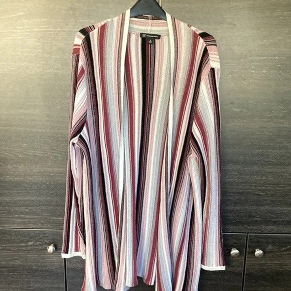 INC Striped Metallic Open Cardigan NWT - Picture 1 of 7